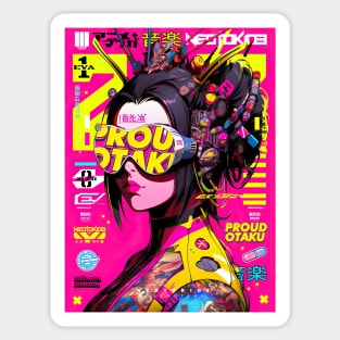 CYBERPUNK GEISHA | Futuristic Anime Cyber Hyperpop | PROUD OTAKU Sticker